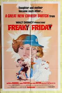p327 FREAKY FRIDAY one-sheet movie poster '77 Jodie Foster, Disney