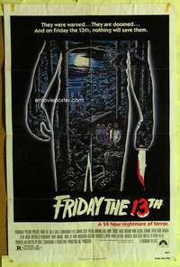 p334 FRIDAY THE 13th one-sheet movie poster '80 most classic horror!