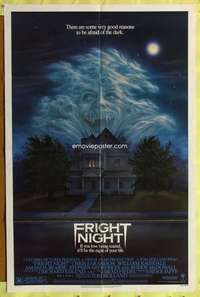 p336 FRIGHT NIGHT one-sheet movie poster '85 great ghost horror image!