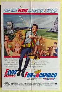 p340 FUN IN ACAPULCO one-sheet movie poster '63 Elvis Presley, Mexico!