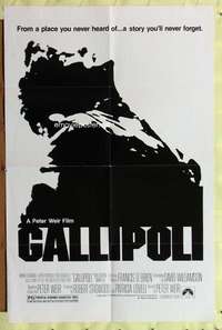 p348 GALLIPOLI one-sheet movie poster '81 Peter Weir classic, Mel Gibson