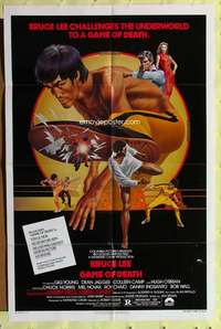 p350 GAME OF DEATH one-sheet movie poster '79 Bruce Lee, Bob Gleason art!
