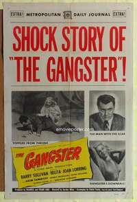 p351 GANGSTER one-sheet movie poster '47 Sheldon Leonard, Barry Sullivan