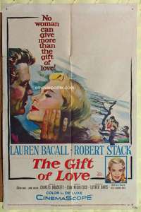 p361 GIFT OF LOVE one-sheet movie poster '58 Lauren Bacall, Robert Stack
