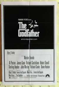 p370 GODFATHER one-sheet movie poster '72 Francis Ford Coppola classic!