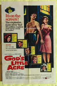p371 GOD'S LITTLE ACRE one-sheet movie poster '58 Robert Ryan, Tina Louise