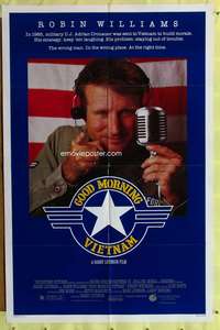 p379 GOOD MORNING VIETNAM one-sheet movie poster '87 Robin Williams