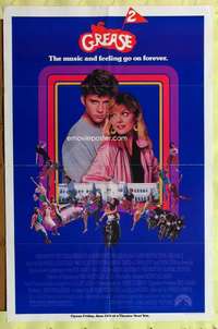 p385 GREASE 2 advance one-sheet movie poster '82 Michelle Pfeiffer, Caufield