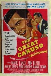 p387 GREAT CARUSO one-sheet movie poster '51 Mario Lanza, Ann Blyth