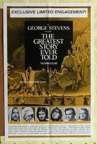 p398 GREATEST STORY EVER TOLD one-sheet movie poster '65 George Stevens