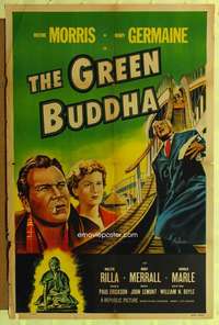 p400 GREEN BUDDHA one-sheet movie poster '55 Wayne Morris, rollercoaster!