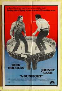 p411 GUNFIGHT one-sheet movie poster '71 Kirk Douglas vs Johnny Cash!
