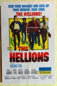 p426 HELLIONS one-sheet movie poster '62 hide your whiskey & your women!