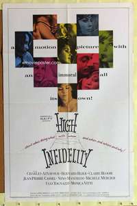 p430 HIGH INFIDELITY one-sheet movie poster '64 Italian comedy!