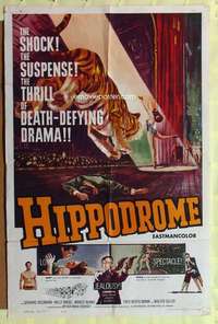 p432 HIPPODROME one-sheet movie poster '61 German circus, wild animals!
