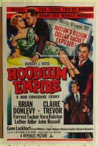 p438 HOODLUM EMPIRE one-sheet movie poster '52 Donlevy, Trevor, noir!