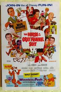 p439 HORSE IN THE GRAY FLANNEL SUIT/WINNIE THE POOH one-sheet movie poster '69