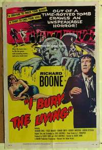 p446 I BURY THE LIVING one-sheet movie poster '58 Albert Band, horror!