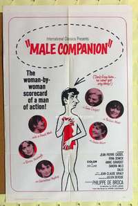 p448 I WAS A MALE SEX BOMB one-sheet movie poster '65 Male Companion!