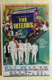 p455 INTERNS one-sheet movie poster '62 Michael Callan, Cliff Robertson