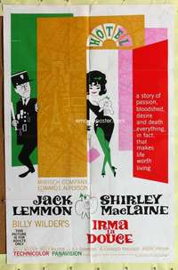 p458 IRMA LA DOUCE style A one-sheet movie poster '63 Billy Wilder, MacLaine