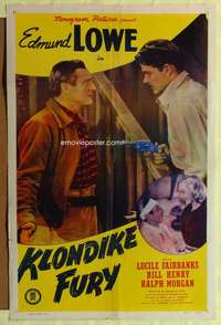 p481 KLONDIKE FURY one-sheet movie poster R48 Edmund Lowe in the Yukon!