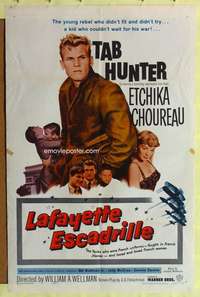 p483 LAFAYETTE ESCADRILLE one-sheet movie poster '58 Tab Hunter, WWI