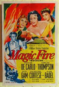 p509 MAGIC FIRE one-sheet movie poster '55 Dieterle, Yvonne De Carlo