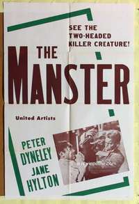 p512 MANSTER military one-sheet movie poster '62 half man - half monster!