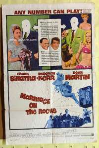 p516 MARRIAGE ON THE ROCKS one-sheet movie poster '65 Frank Sinatra, Kerr