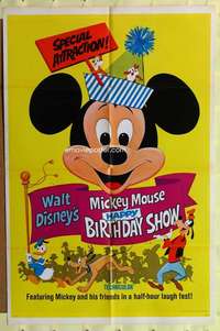 p525 MICKEY MOUSE HAPPY BIRTHDAY SHOW one-sheet movie poster '68 Disney