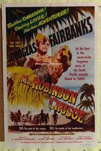 p539 MR ROBINSON CRUSOE one-sheet movie poster R53 Douglas Fairbanks Sr.