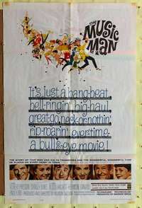 p541 MUSIC MAN one-sheet movie poster '62 Robert Preston, Shirley Jones