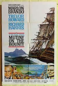 p542 MUTINY ON THE BOUNTY style B one-sheet movie poster '62 Marlon Brando
