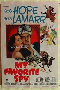 p544 MY FAVORITE SPY one-sheet movie poster '51 Bob Hope, Hedy Lamarr