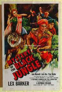 p548 MYSTERY OF THE BLACK JUNGLE one-sheet movie poster '55 Lex Barker
