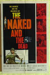 p549 NAKED & THE DEAD one-sheet movie poster '58 Norman Mailer, Aldo Ray