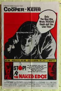 p551 NAKED EDGE one-sheet movie poster '61 Gary Cooper, Deborah Kerr