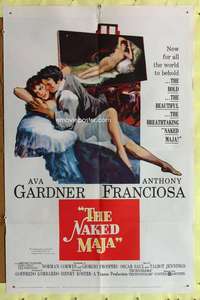 p554 NAKED MAJA one-sheet movie poster '59 Ava Gardner, Tony Franciosa