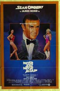 p566 NEVER SAY NEVER AGAIN 1sh movie poster '83 Sean Connery, Bond