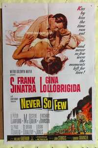 p567 NEVER SO FEW one-sheet movie poster '59 Frank Sinatra, Lollobrigida
