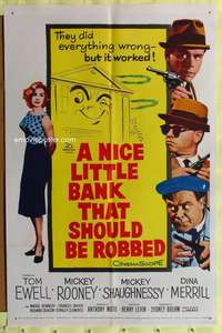 p568 NICE LITTLE BANK THAT SHOULD BE ROBBED one-sheet movie poster '58