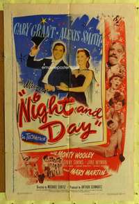 p569 NIGHT & DAY one-sheet movie poster '46 Cary Grant as Cole Porter!