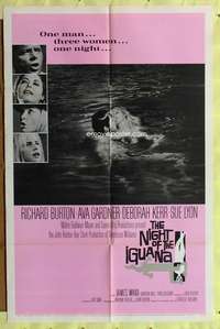 p574 NIGHT OF THE IGUANA one-sheet movie poster '64 Burton, Gardner, Lyon