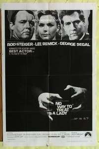 p582 NO WAY TO TREAT A LADY one-sheet movie poster '68 Steiger, Lee Remick