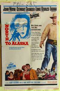 p583 NORTH TO ALASKA one-sheet movie poster '60 John Wayne, Capucine