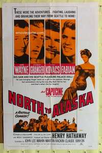 p584 NORTH TO ALASKA one-sheet movie poster R64 John Wayne, Capucine
