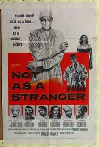 p586 NOT AS A STRANGER one-sheet movie poster '55 doctor Robert Mitchum!