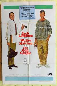 p589 ODD COUPLE one-sheet movie poster '68 Walter Matthau, Jack Lemmon