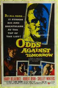 p591 ODDS AGAINST TOMORROW one-sheet movie poster '59 Harry Belafonte, Wise